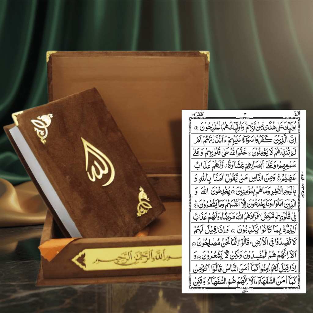 Holy Quran 13 Line A4 Size - Deluxe Velvet Gift Box