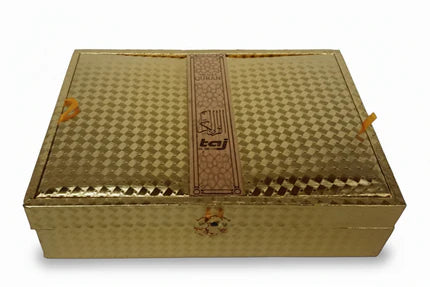 Gold Fancy Quran Box – Premium Gold Shine Finish (19 x 25 cm)