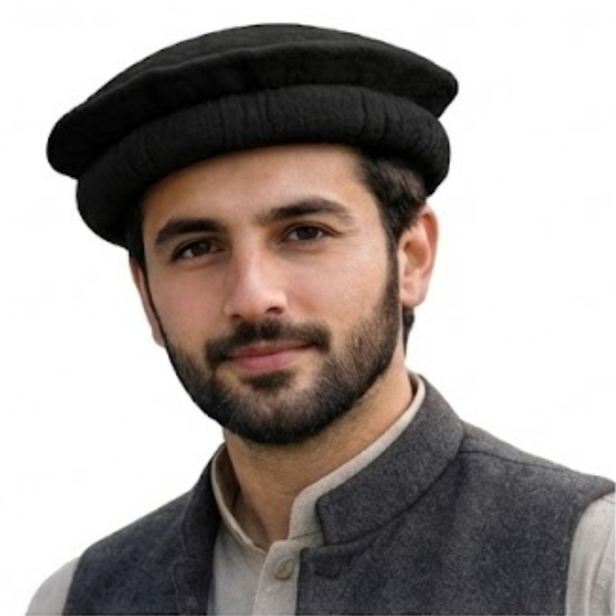 Pakol Wool Cap Afghan Handmade Hat Chitrali 100% Wool Pakul Cap