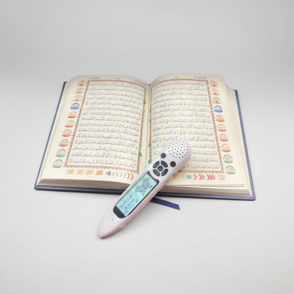 Pen Quran with Usmani Font & LED Display – A5 Size Quran Pak (Digital Reading Pen)