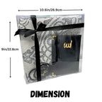 taj Islamic Prayer Mat with Tasbih Beads and Sura for Umrah & Hajj Gifts (23x27cm) - Perfect Muslim Gift for Men, Women and Kids (Black)