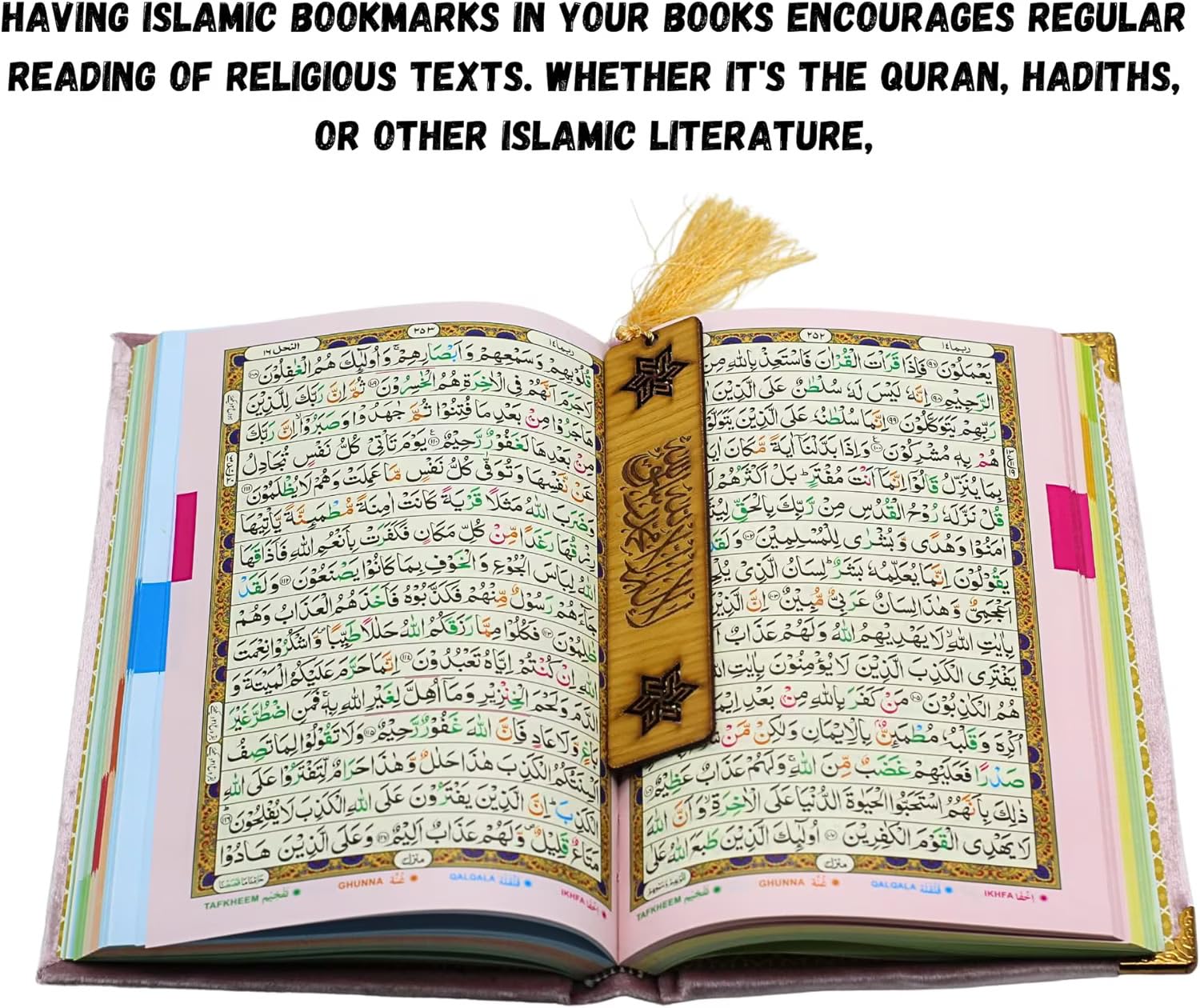 Taj Wooden Bookmarks with Islamic Calligraphy (Set of 3) for Men and Women - Unique Gift for Book Lovers