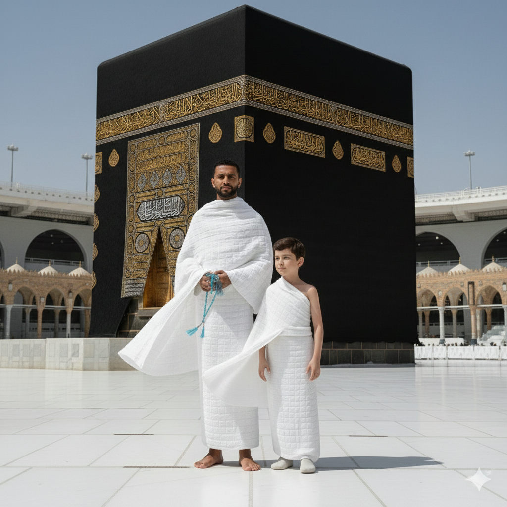 Ahram for Hajj and Umrah White 2 Towel Set Ihram Clothing