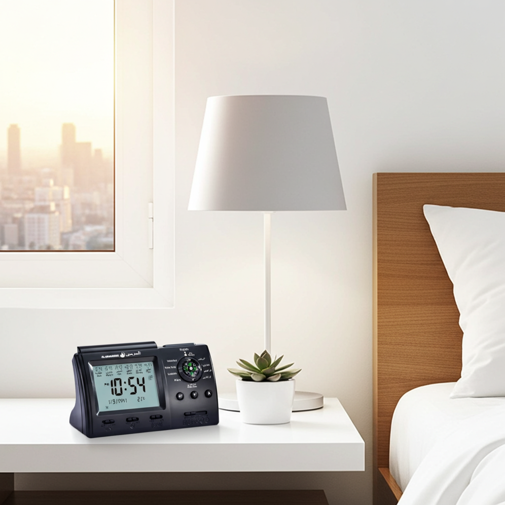 Anlising Islamic Azan Alarm Table Clock, Digital Muslim Prayer Alarm with Qibla Direction