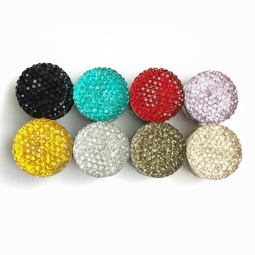 Set of colorful round embellishments on a white background