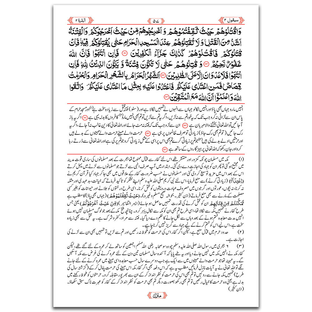 Holy Quran Arabic with Word-for-Word Urdu Translation & Tafseer – Urdu Edition