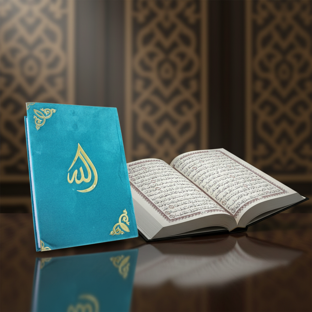 15 Line Uthmani Script Holy Quran In Velvet Coated Case Wedding Eddition (Black)