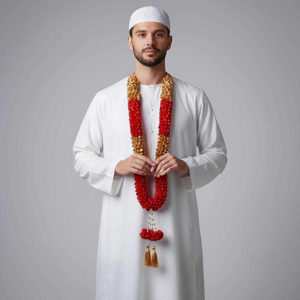 Hajj And Ummrah Artificial roses Garland Wedding Mala Multipurpose Use