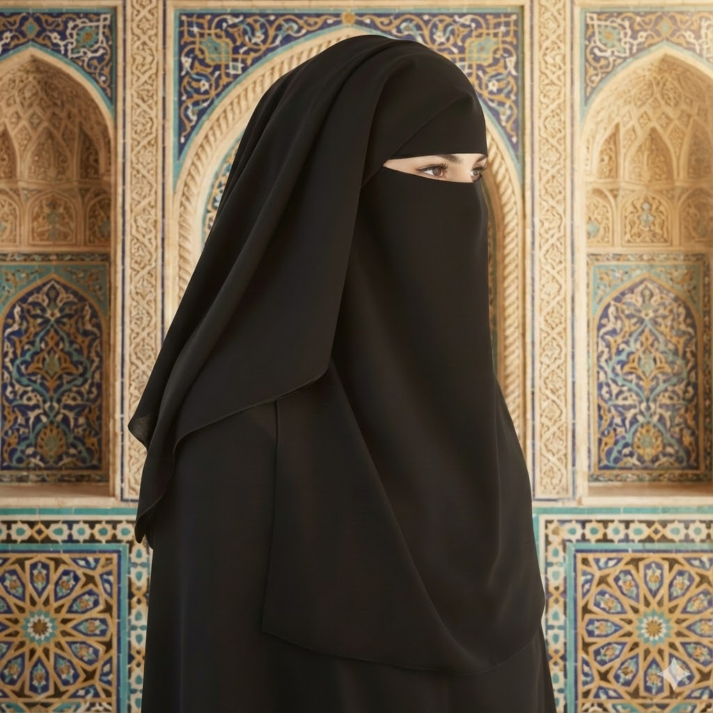 Women Black Niqab Face Veil
