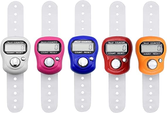 Taj Company Electronic Tasbeeh Finger Counter Hand Tally Manual Clicker For count pack of 5