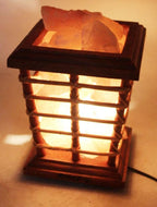 Wooden Salt Basket Lamp Himalyan Salt Lamp Rock Salt Illuminant Home Decore Lighting Mood Wooden Basket Crystal Salt Chunks (Bowl)