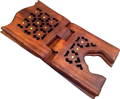 Foldable Wooden Book Stand Reading Accessories Book Stands for Reading Rehal for Quran and Holy Books Desk 17x35CM