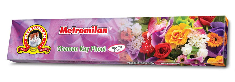 Metromilan Incense Sticks Agarbatti for Prayer 1 Pack (18 Sticks Each Pack) Free from Chemicals -Perfect for Aromatherapy (Chaman ka phool)