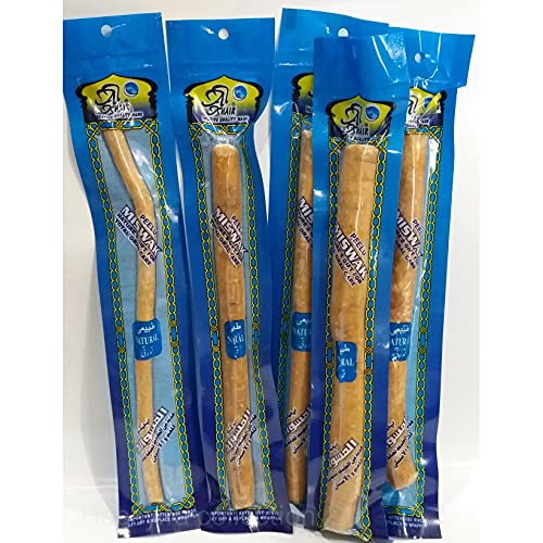 5 x AL-KHAIR MISWAK, VACUUM PACKED 8''(20cm) HERBAL TOOTHBRUSH, NATURAL DENTAL CARE, PEELU (ALARAK) TREE