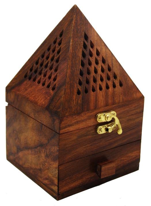 Wooden Bakhoor Oud Incense Burner and Incense Sticks Holder Box for Aromatherapy