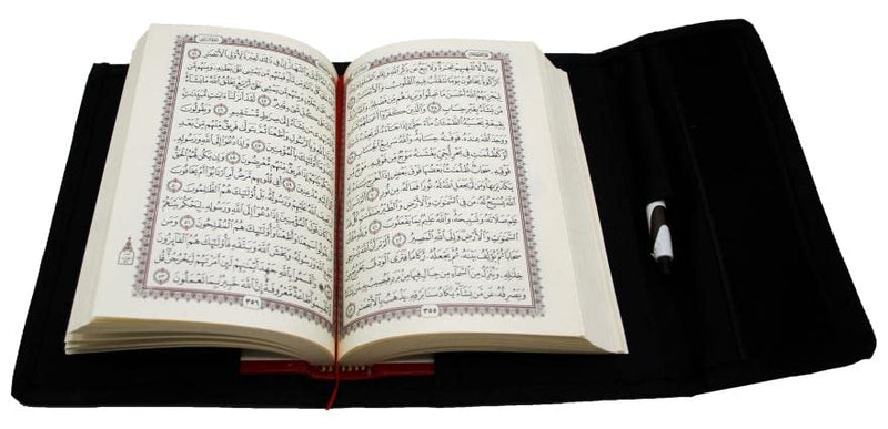 The Holy Quran Foldable Pouch Case (Small A5 (14x20)cm), Black