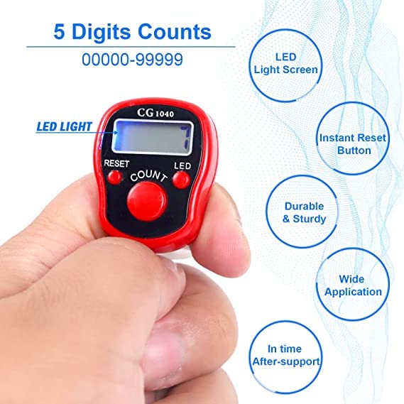 Taj Company- Digital Tasbih Counter LED Dispaly Electronic Hand Tally Counter For Sports pack of (3)