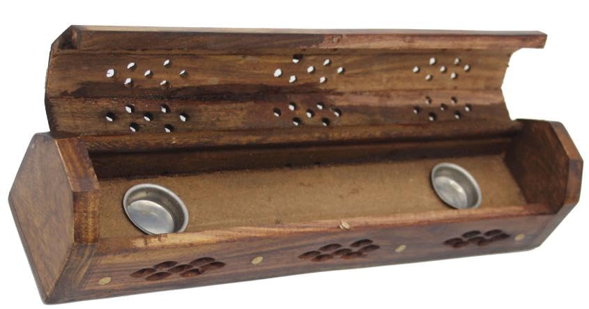 Wooden Bakhoor Oud Incense Burner and Incense Sticks Holder Box for Aromatherapy
