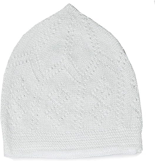 Men Skull Cap Muslim Islamic Prayer Hat Topi Kufi Head Wear Clothing White