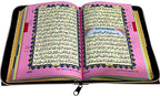 The Holy Quran 15 Line Colour Coded Tajweed Rules Koran With Zipped Cover Arabic Only Bold Letters 14x22 cm Taj Company