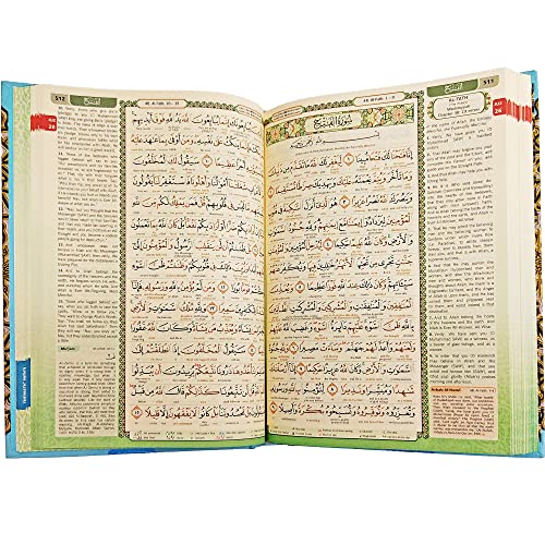 MAQDIS A5 NOBLE Al Quran Word for Word Translation Colour Coded Tajweed Arabic-English Blue