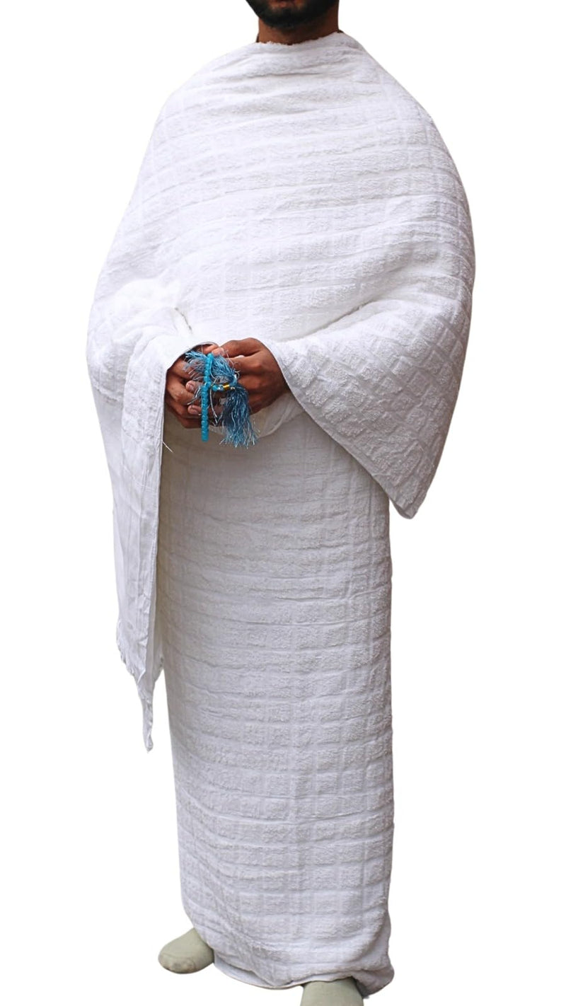 ihram for umrah men umrah essentials Bidaaya Gents Ahram for Hajj and Umrah ehram 2 Towels White - Hygienic Natural 100% Pure Combed (2.3m x1.15m)