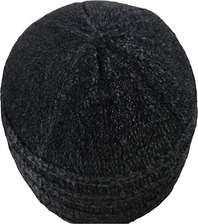 Mens Turkish Soft Islamic Velvet Prayer Hat Skull Cap Topi Kufi Male Muslims Black