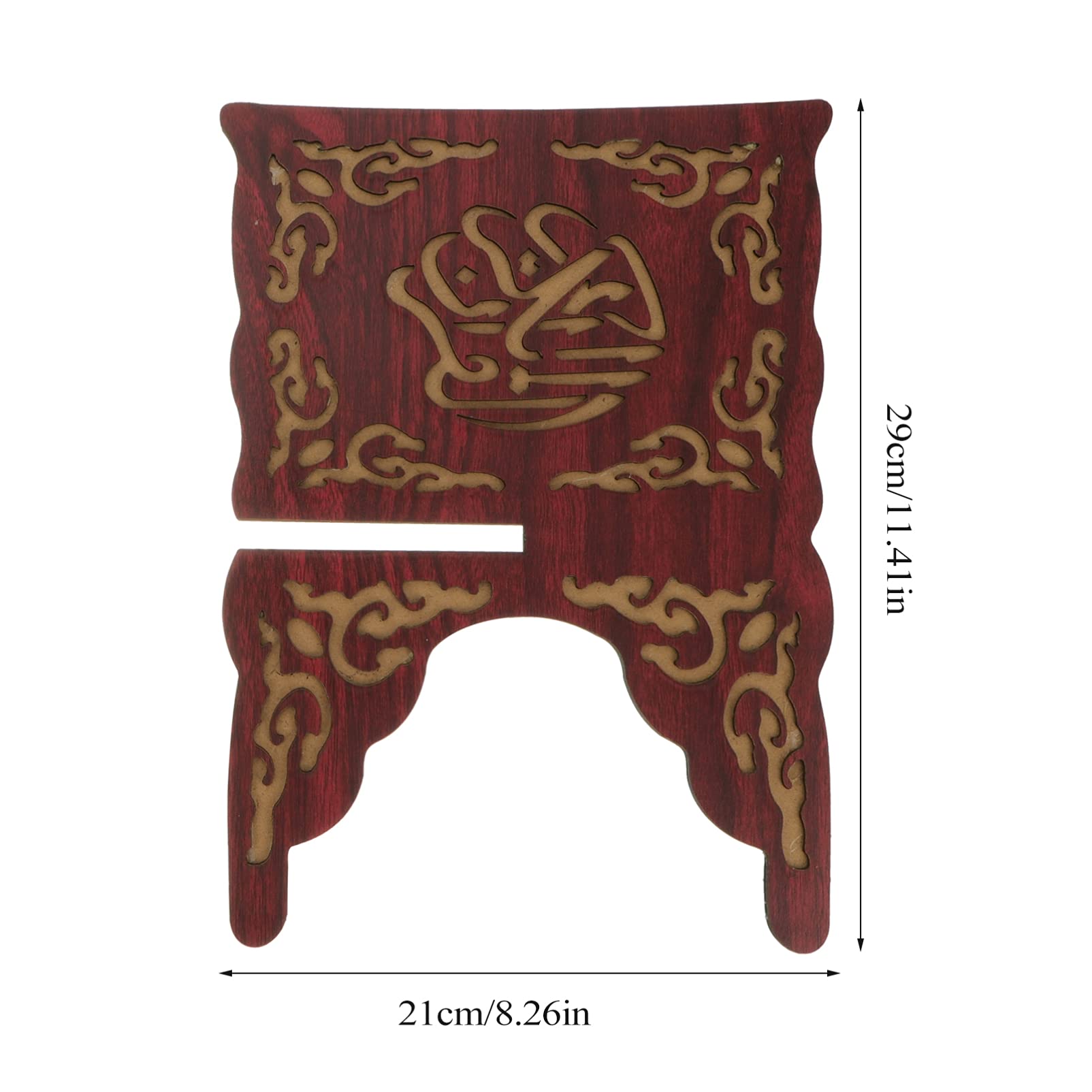PRETYZOOM Wooden Quran Book Stand Muslim Book Holder Islam Foldable Rehal Bible Magazine Cookbook Display Holder Islam Religious Gift 21X29CM