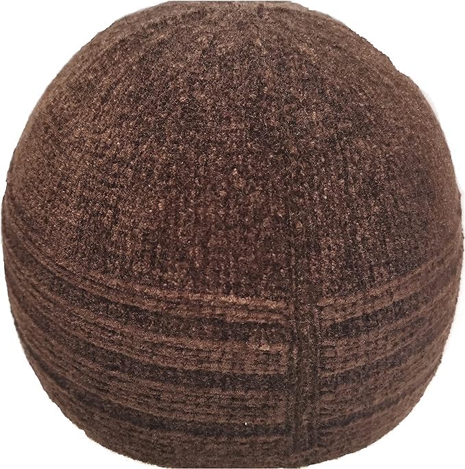 Mens Turkish Soft Islamic Velvet Prayer Hat Skull Cap Topi Kufi Male Muslims Dark Brown