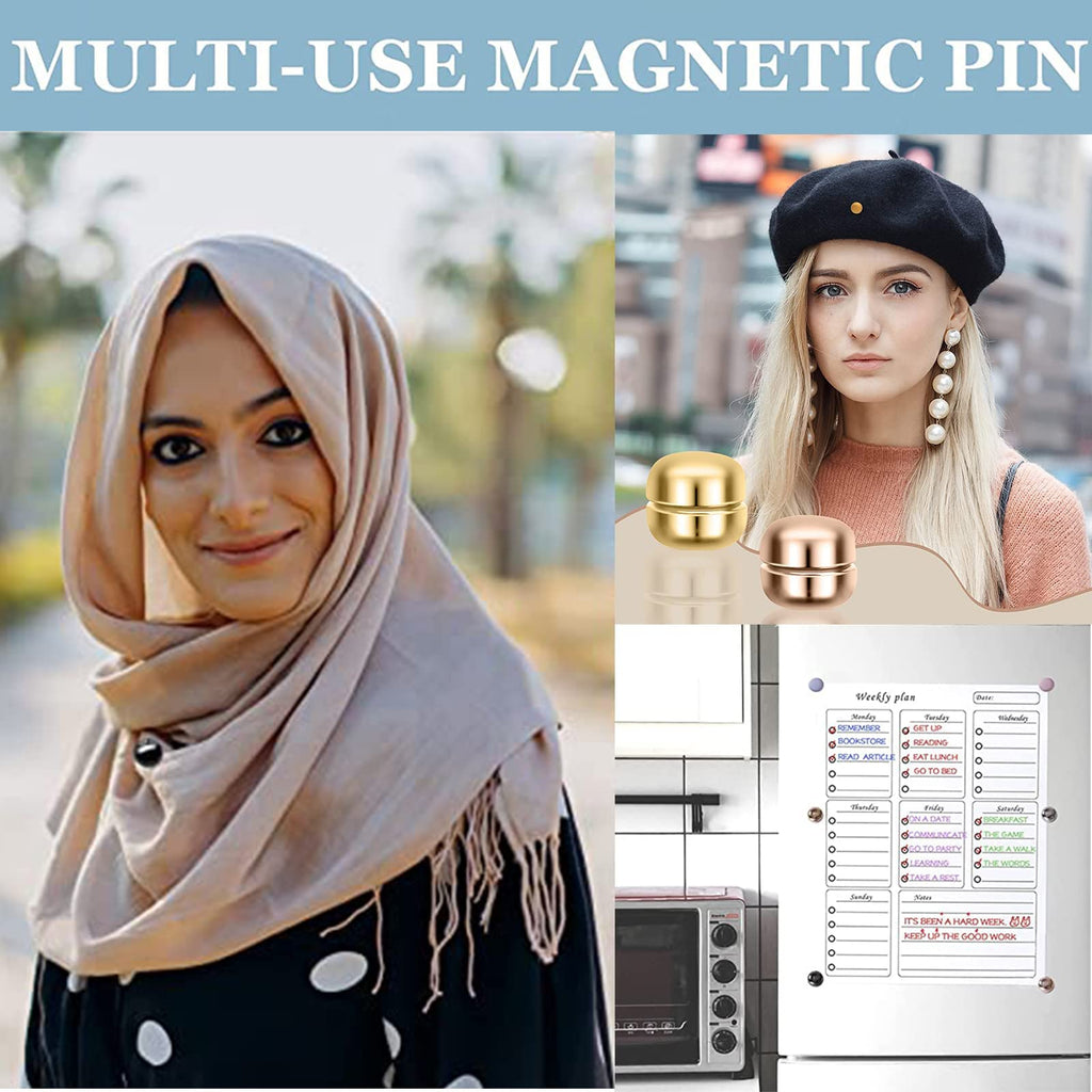 Hijab Magnets,4pcs Magnets Hijab Pins,Strong Beautiful Convenient Magnetic Hijab Pins,Hijab Magnets,Strong Magnetic Hijab Pins,Multi-Purpose Pinless Brooch For Hijabs Scarves Clothes