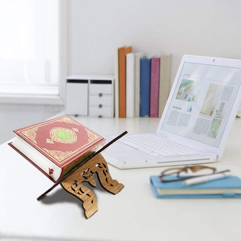 Aosong Wooden Book Stand Holder, Koran Quran Holy Book Holder For Desk For Reading, Islam Book Bracket For Display Rehal Islam Home Decoration, 16.5×13×14cm