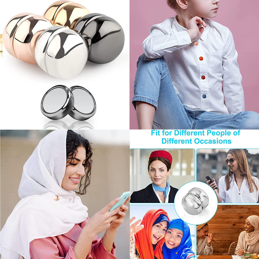 Hijab Magnets,4pcs Magnets Hijab Pins,Strong Beautiful Convenient Magnetic Hijab Pins,Hijab Magnets,Strong Magnetic Hijab Pins,Multi-Purpose Pinless Brooch For Hijabs Scarves Clothes
