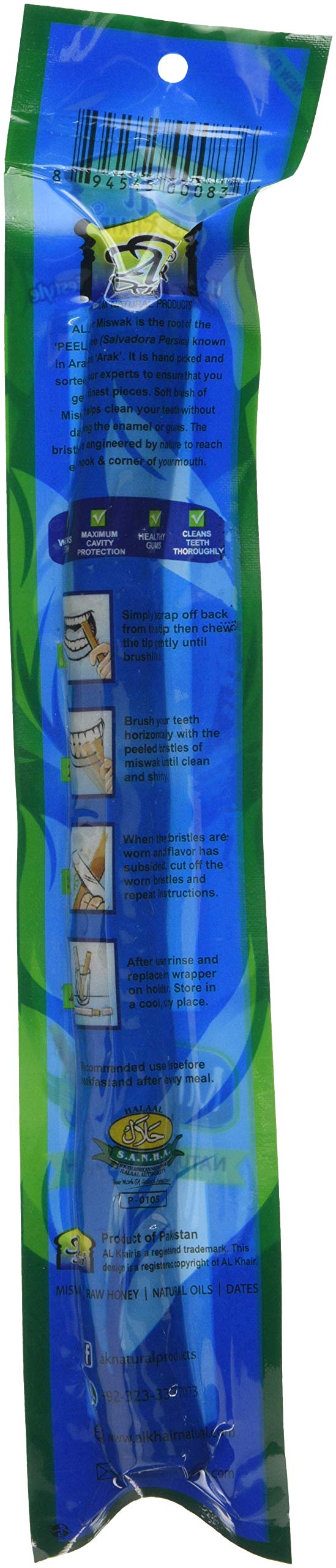 Natural Miswak (Peelu/Siwak) Vacuum-Packed Herbal Toothbrush Sticks for Tooth and Gum Care