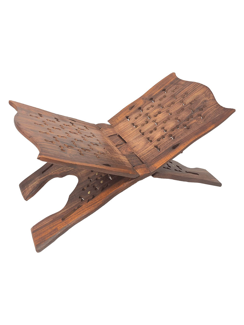 Wooden Quran Folding Stand/Rahel/Holder Book. حامل قرآن خشبي (Medium)