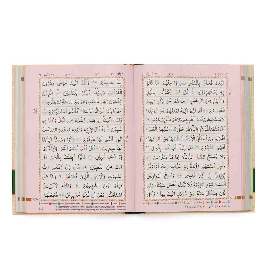 The Holy Quran: Colour Coded Tajweed Rules with Colour Coded Manzils