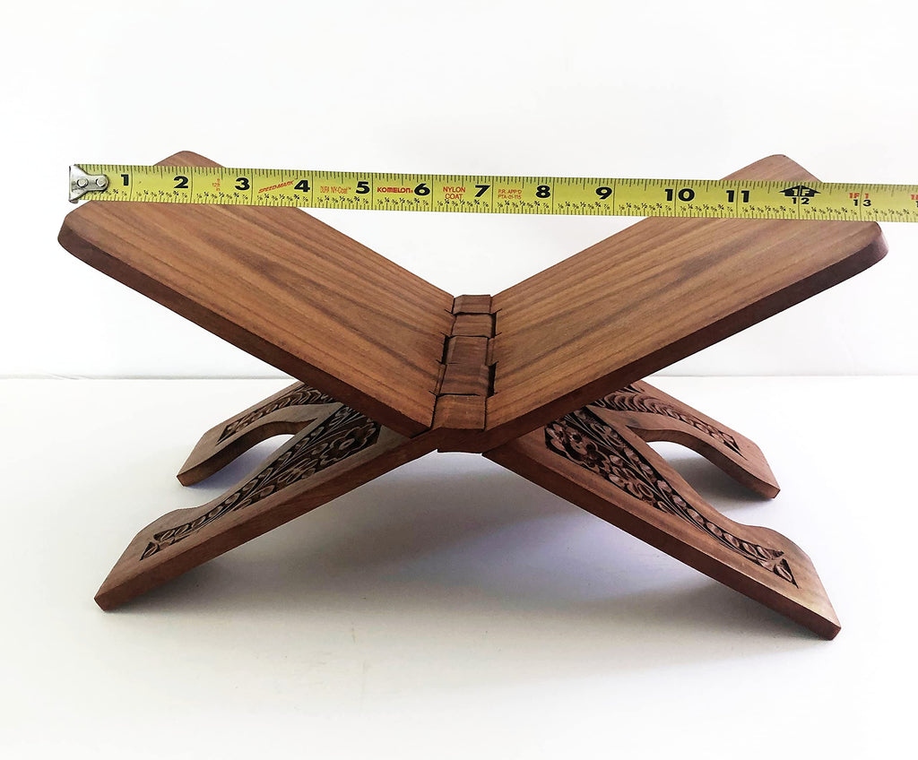 Wooden Quran Folding Stand/Rahel/Holder Book. حامل قرآن خشبي (Medium)