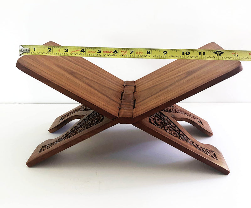 Wooden Quran Folding Stand/Rahel/Holder Book. حامل قرآن خشبي (Medium)