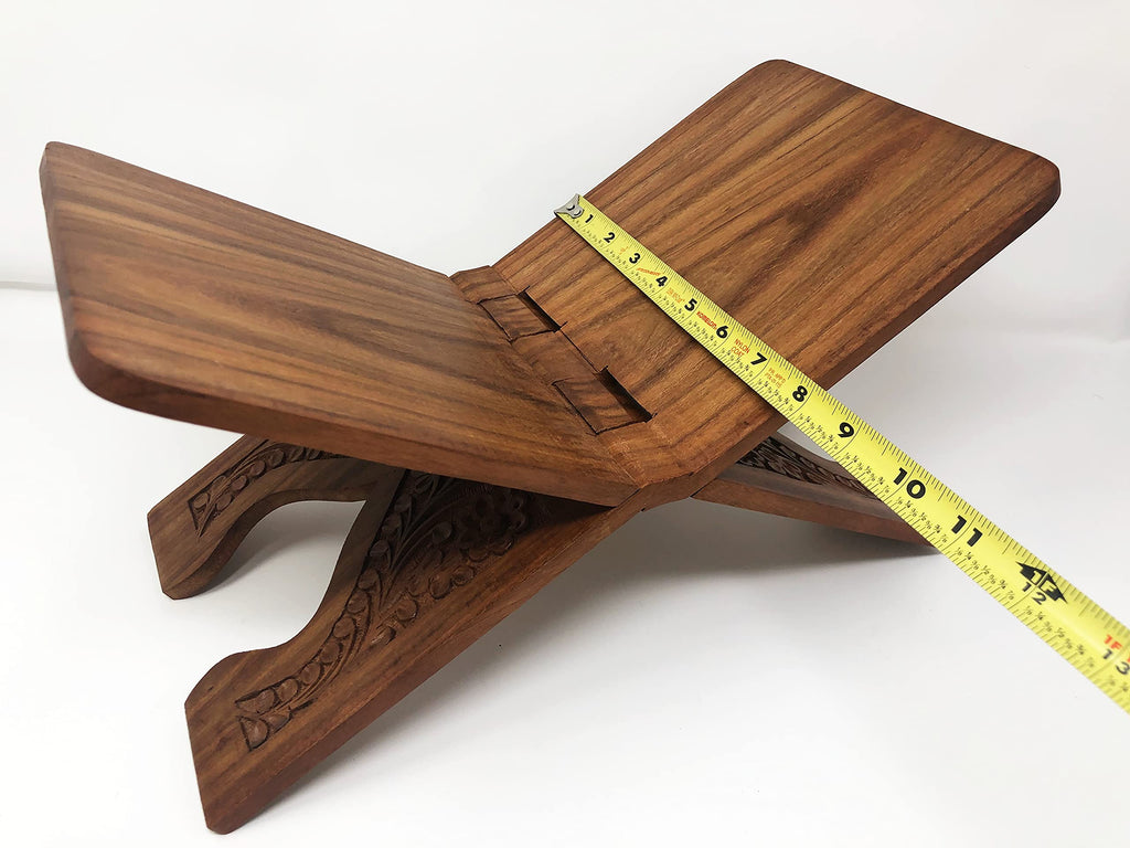 Wooden Quran Folding Stand/Rahel/Holder Book. حامل قرآن خشبي (Medium)